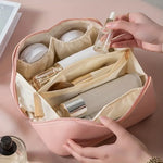 LuxeLeather Cosmetic Bag – Portable PU Makeup & Toiletry Organizer