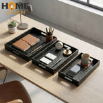 Luxury Brand Leatherette Rectangle Tray 3-Pcs