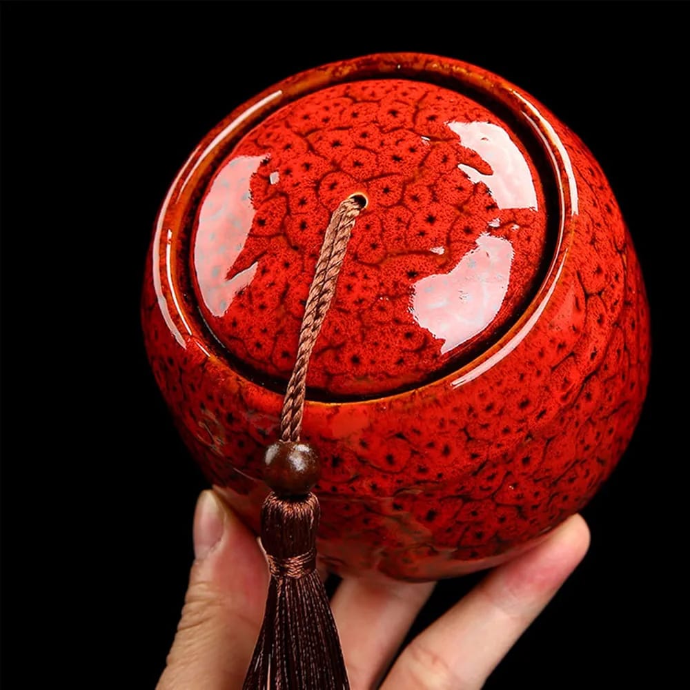 Chinese Style Luxury Ceramic Candle with Tassel Lid