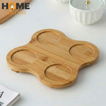 Luxury ceramic storage and serving bowls set with bamboo tray and crystal lids