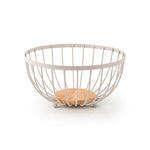 Metal fruit Baskets With Bamboo Base
