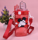 Leak Proof Double Sided Disney Cartoon Water Bottle Sippy With Holding String