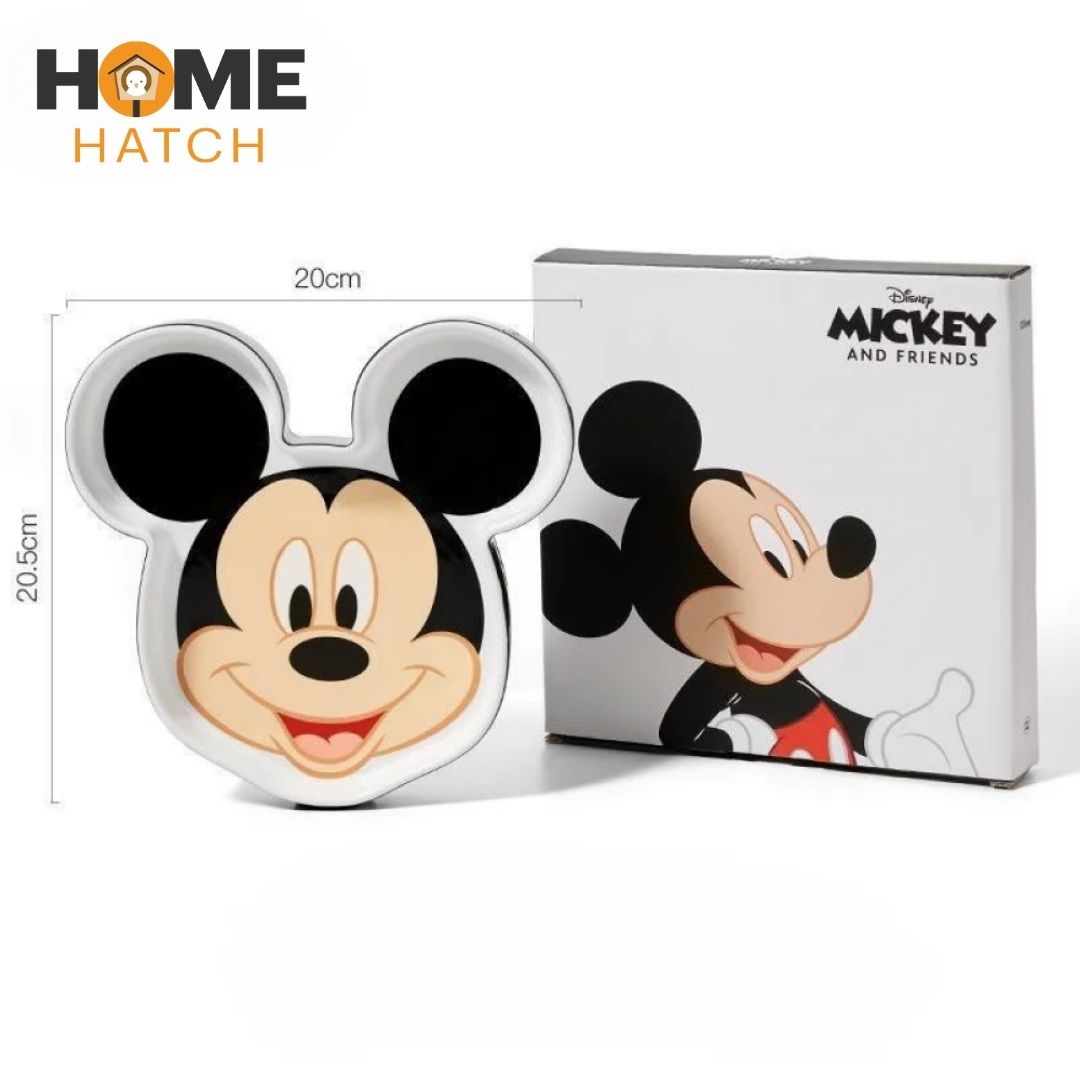 Mickey & Minnie Mouse Ceramic Tray | Microwave Safe | Heat-Resistant Multipurpose Plate