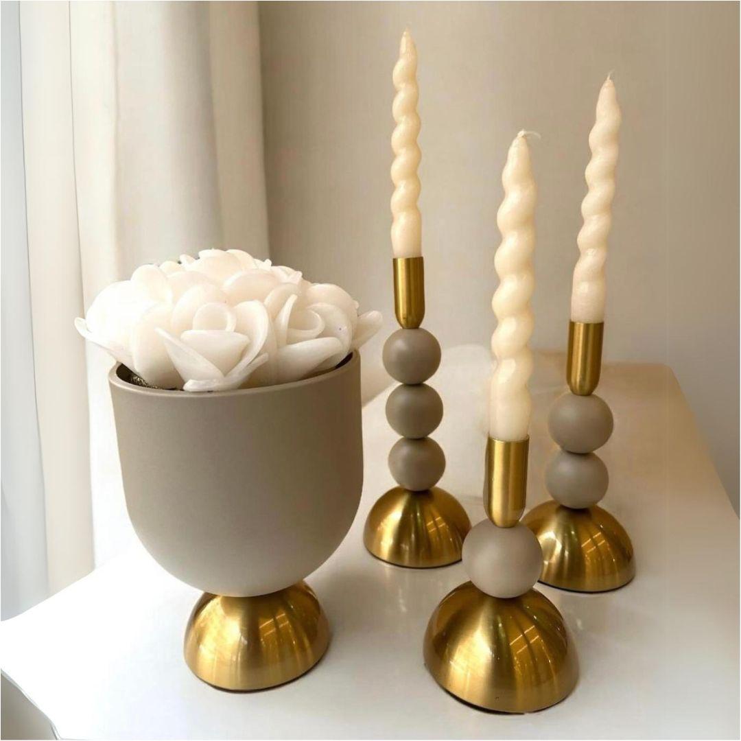 Modern Beads Pillar Candle Stand | Home Décor