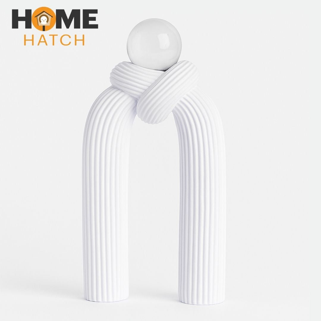 Modern Nordic Knot Sculpture with Glass Orb | Home Décor