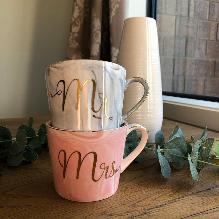 Mr & Mrs Mug| Marble Pattern Mug
