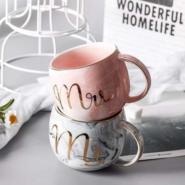Mr & Mrs Mug| Marble Pattern Mug