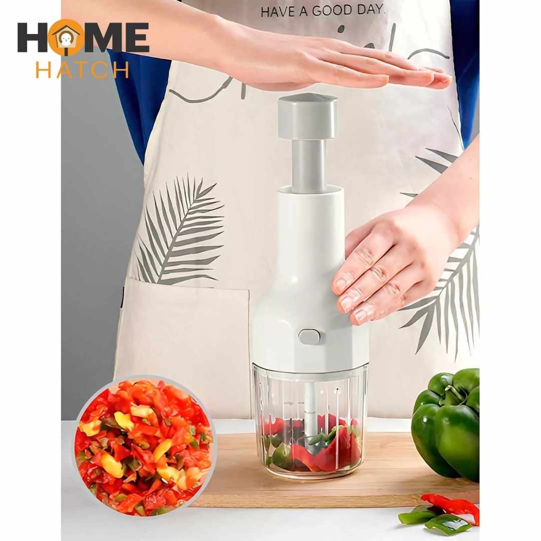 Multi-Function Hand-Press Manual Food Chopper – Vegetable, Onion & Salad Slicer Kitchen Tool