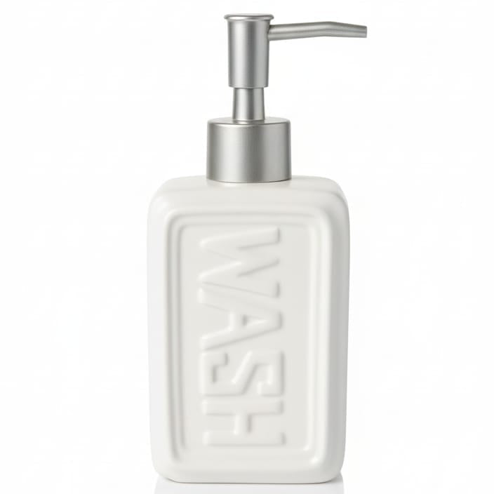Nordic white ceramic soap and lotion dispenser