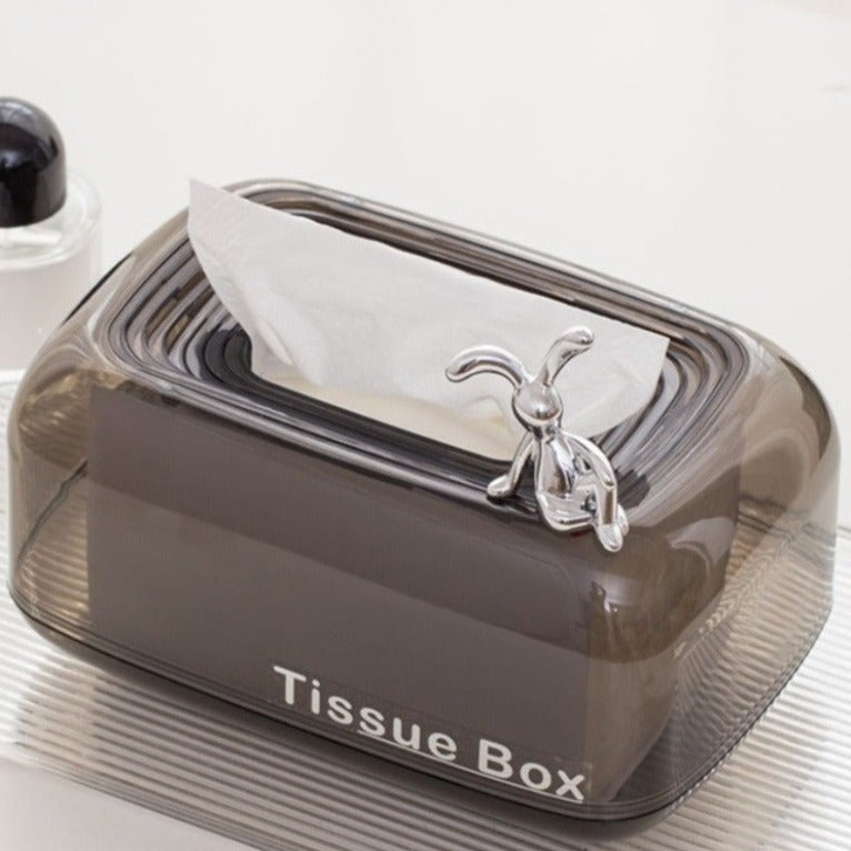 Self Sinking Rectangular Tissue Box Cover with bunny |Tissue Dispenser | Office |Home Accessories