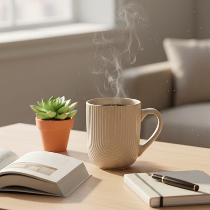 OTIX Textured Ceramic Coffee Mug Pakistan – Nordic Style Matte Glazed Cup for Coffee, Tea & Hot Beverages