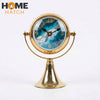 Ocean Themed Golden Table Clock – Decorative Metal Desk Clock