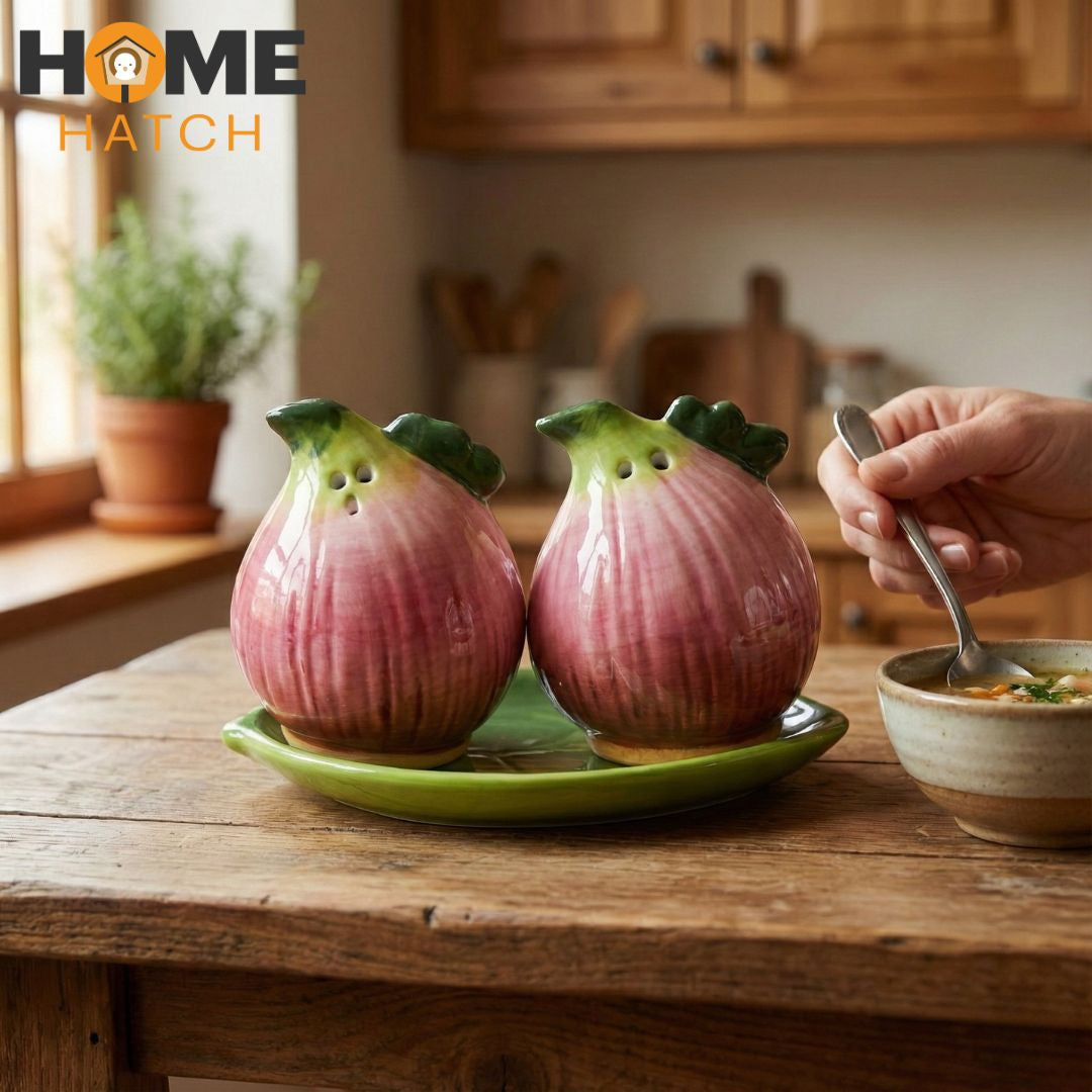 Green Onion Salt and Pepper Shaker Set