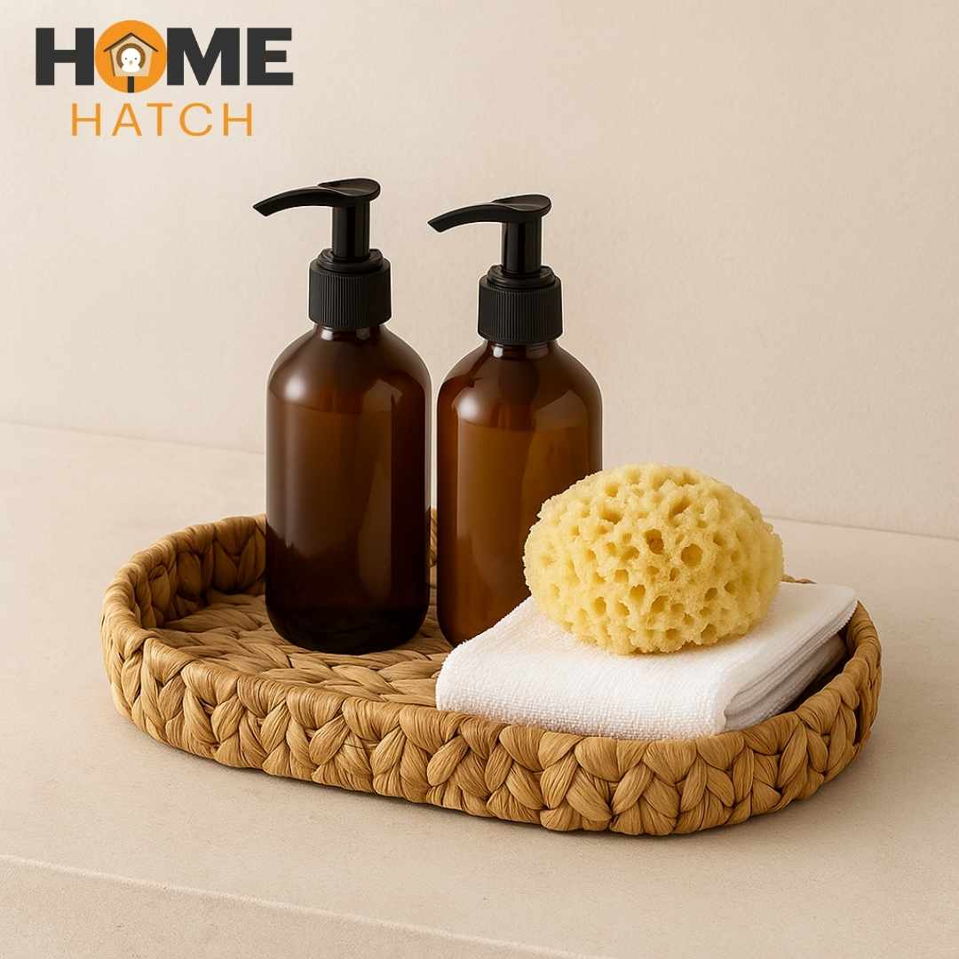 Handwoven oval wicker nested basket set made from natural fibers, ideal for storage, bread, and rustic home décor.