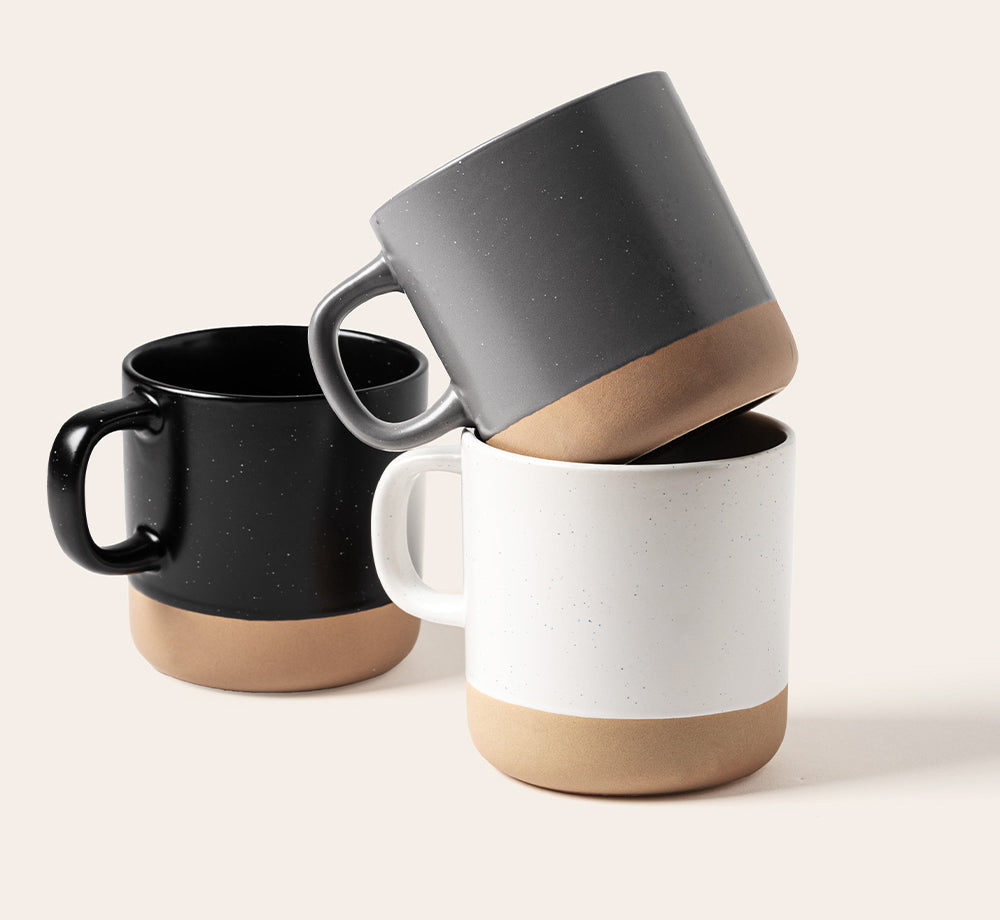 Ceramic Coffee Mug with Unglazed Bottom