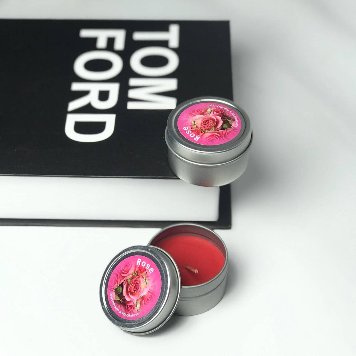 Pair of Aroma Bliss Tin Candles