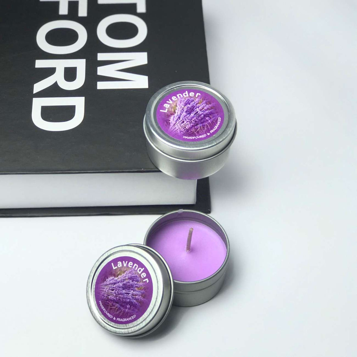 Pair of Aroma Bliss Tin Candles