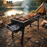 Portable & Fold-able BBQ Grill with Slide in Coal Tray