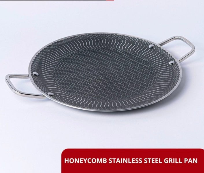 Premium honeycomb non-stick stainless steel tawa – Home Hatch Pakistan honeycomb non stick steel tawastainless steel tawa Pakistannon stick frying pan Pakistanroti tawa stainless steelHome Hatch cookwareparatha tawa non stickhoneycomb frying pankitchen cookware Pakistansteel cooking pandurable non stick tawa