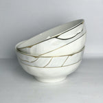 Premium Porcelain Bowl with Gold Accents - 2pcs