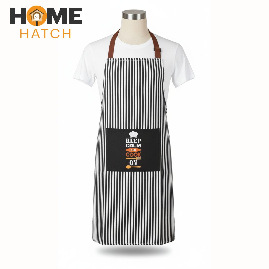 Printed Cotton Kitchen Apron with Pocket
