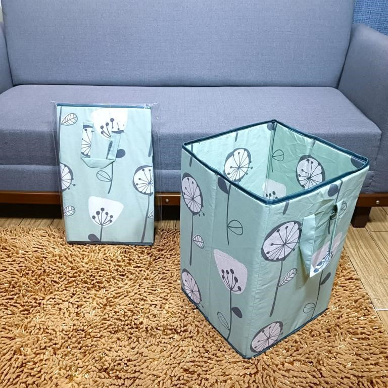 Printed Folding Fabric Laundry Basket | Portable Storage Basket - Home Hatch