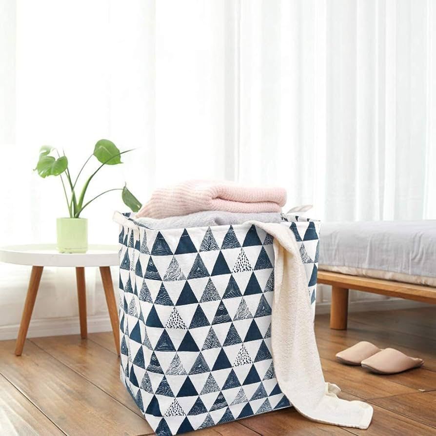 Printed Folding Fabric Laundry Basket | Portable Storage Basket - Home Hatch