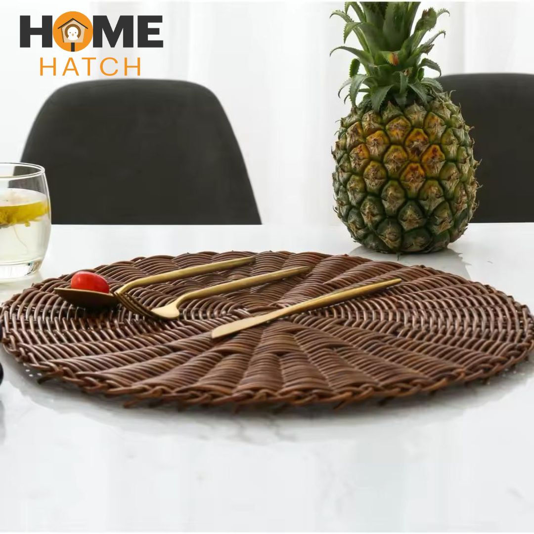 Handwoven Rattan Wicker Charger Plate – Rustic Table Mat & Placemat for Weddings and Dining in Pakistan