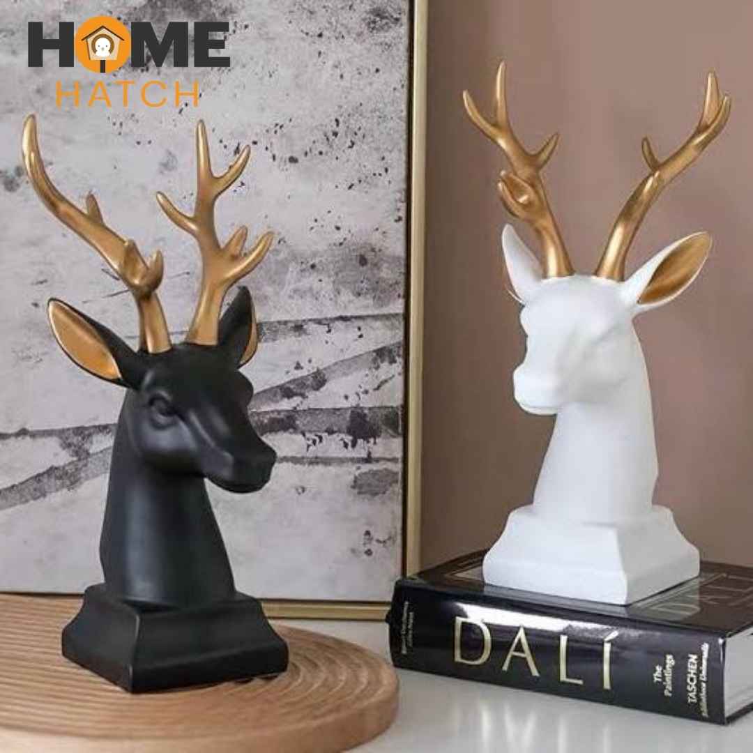 Reindeer Head Bust Figurine – Elegant Resin Decorative Statue for Home Décor in Pakistan