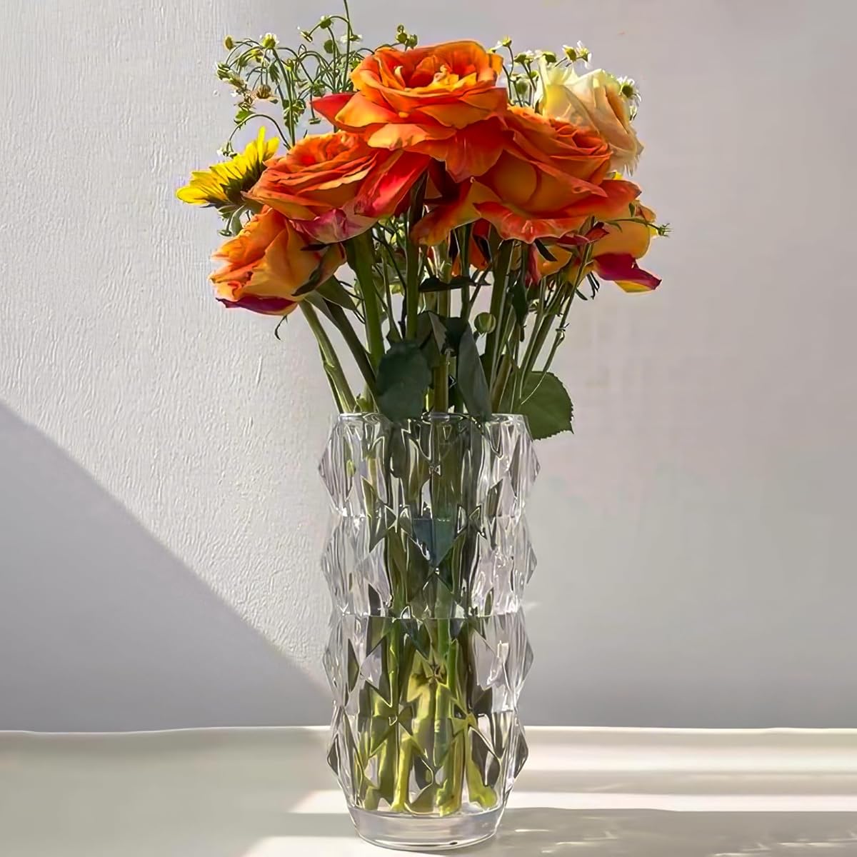 Relexome Diamond Style Crystal Glass Vase