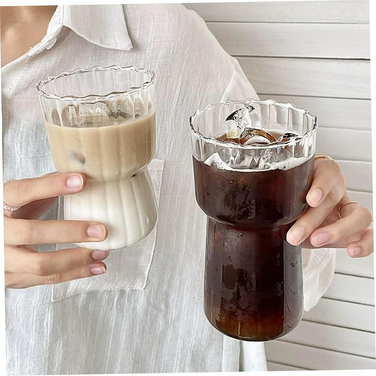 Ribbed High Borosilicate Glass Pakistan – Heat Resistant Transparent Drinkware for Coffee, Tea, Juices & Smoothies