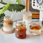 Ripple Wave Glass Coffee Tumbler Mug – Elegant Transparent Drinkware