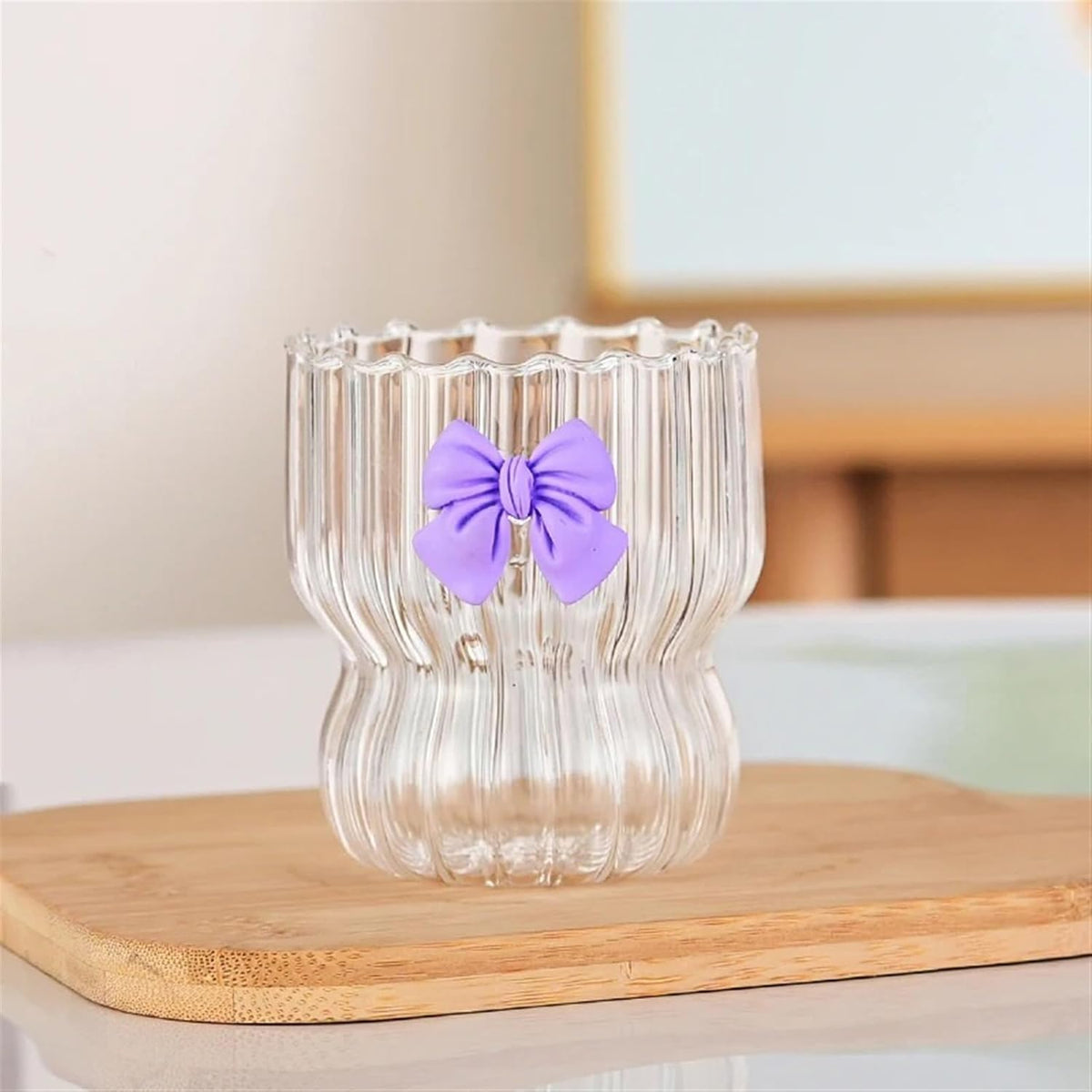 Ripple Bow Glass Coffee Mug