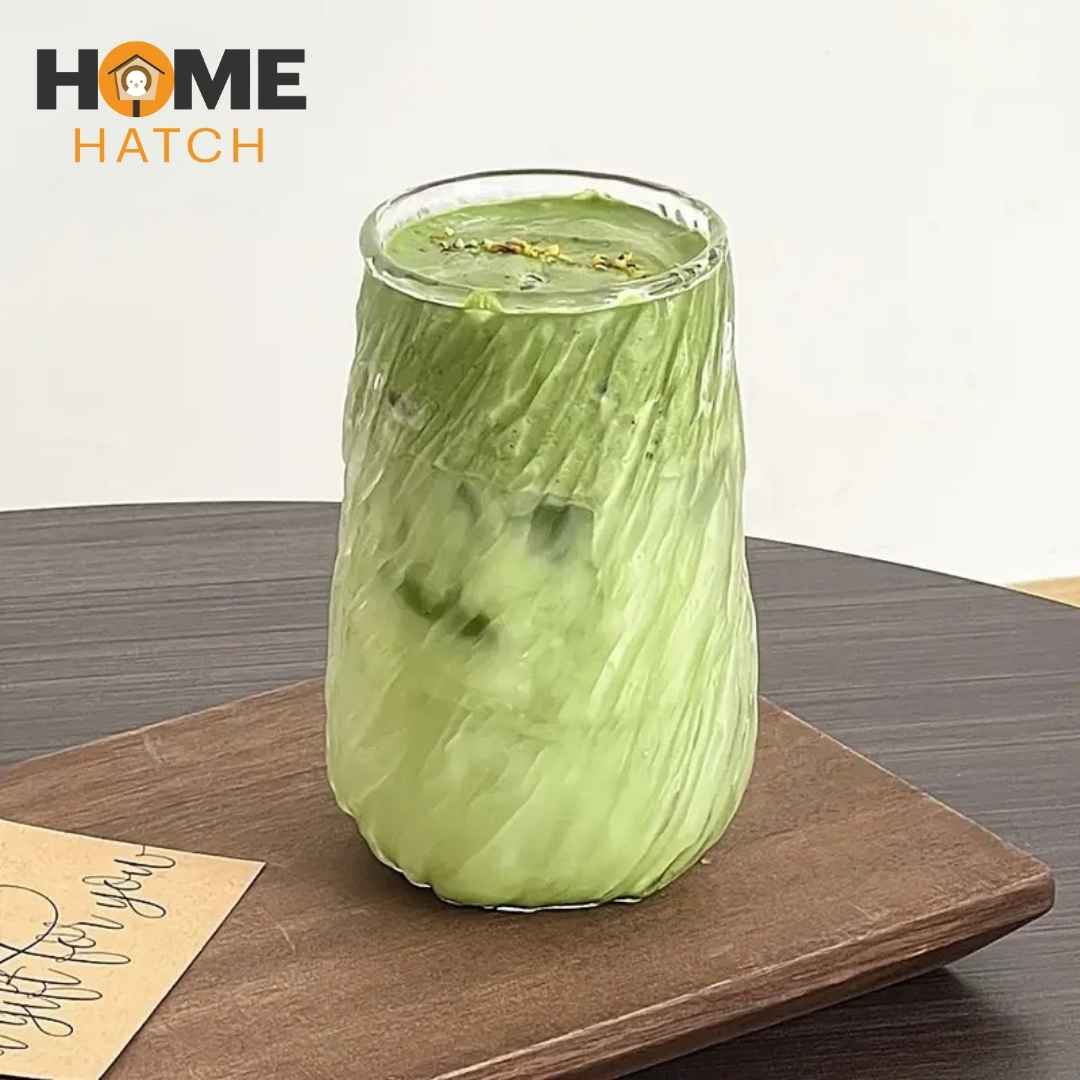 Ripple Glass Cup – Textured Drinking Glass for Juice & Cocktails