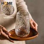 Ripple Glass Cup – Textured Drinking Glass for Juice & Cocktails