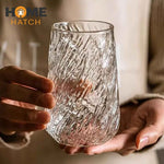 Ripple Glass Cup – Textured Drinking Glass for Juice & Cocktails