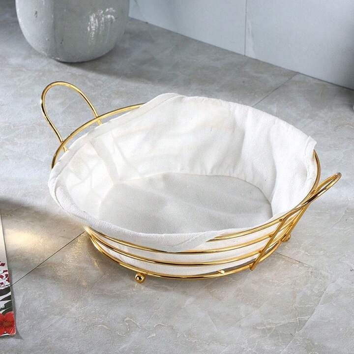 Round Bread Basket With Fabric Lining