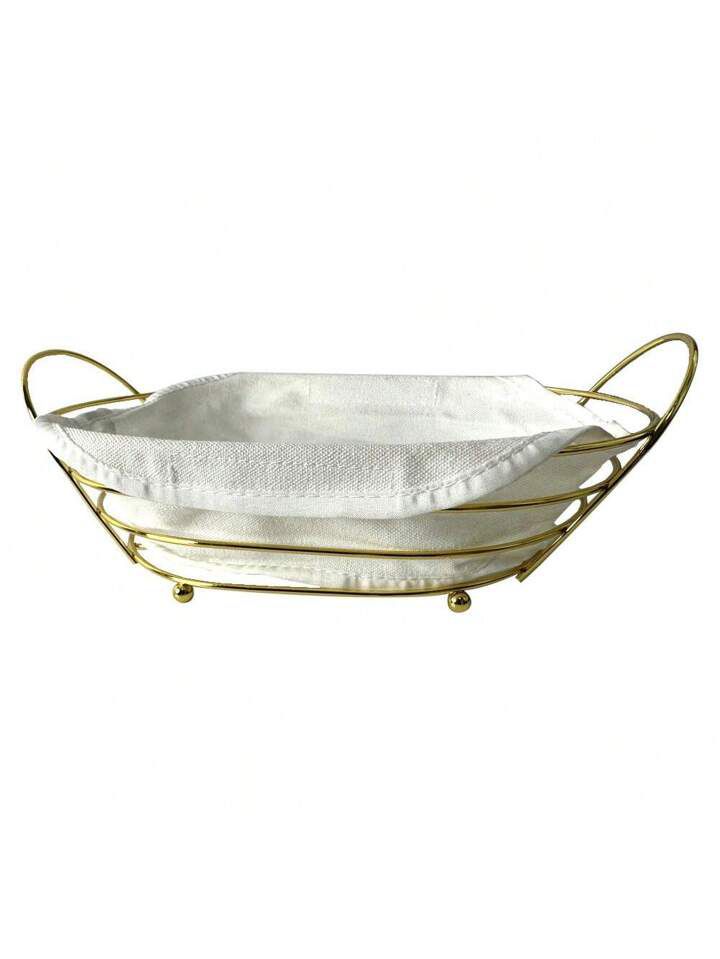 Round Bread Basket With Fabric Lining