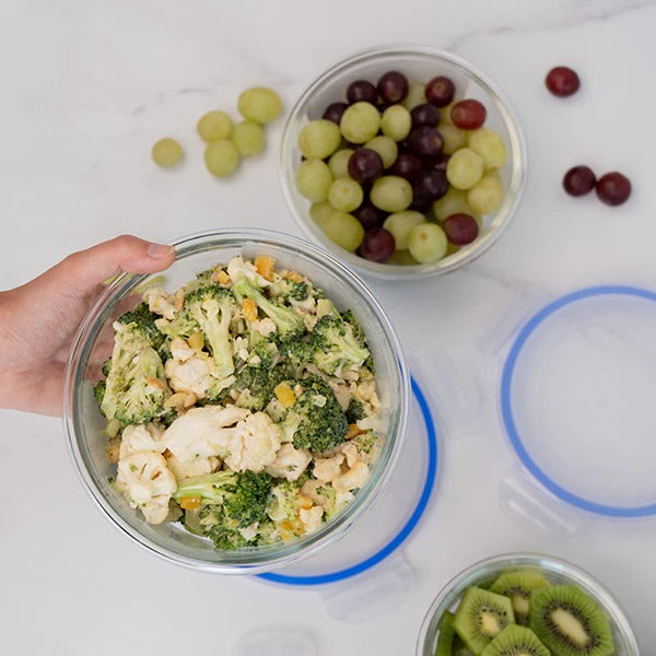 Round glass storage container with airtight lid – Home Hatch Pakistan