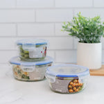 Round glass storage container with airtight lid – Home Hatch Pakistan