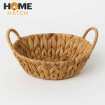 Round handwoven natural fiber basket for home décor and storage – Home Hatch Pakistan