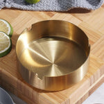 Round Gold Colour Stainless Steel Ashtray