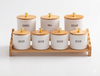 Royal Kitchen Storage Jar Set – 7 Pcs Ceramic Canisters with Wooden Stand