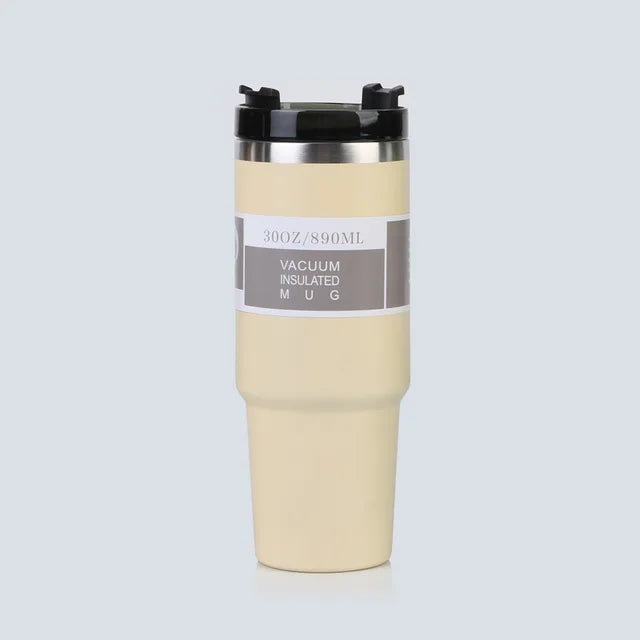 Vacuum Flask & Tumbler with Straw, Insulated Stainless Steel