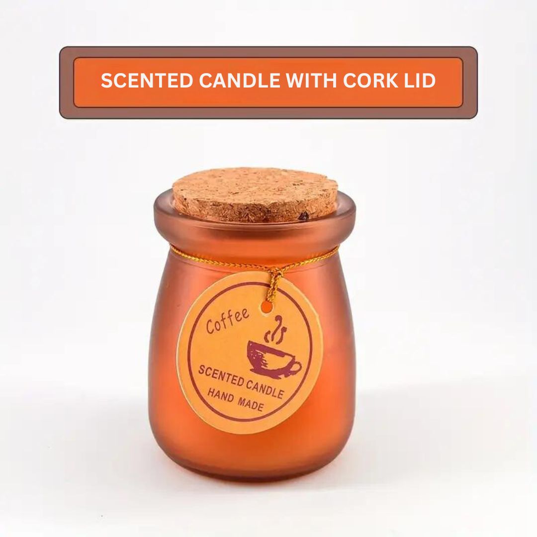 Cork Lid Natural Scented Candles In Frosted Jars 3-Pcs - Home Hatch