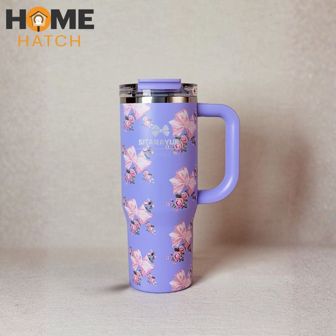 SITARAYURI tumbler 900 ml with lid, straw and handle – Home Hatch Pakistan