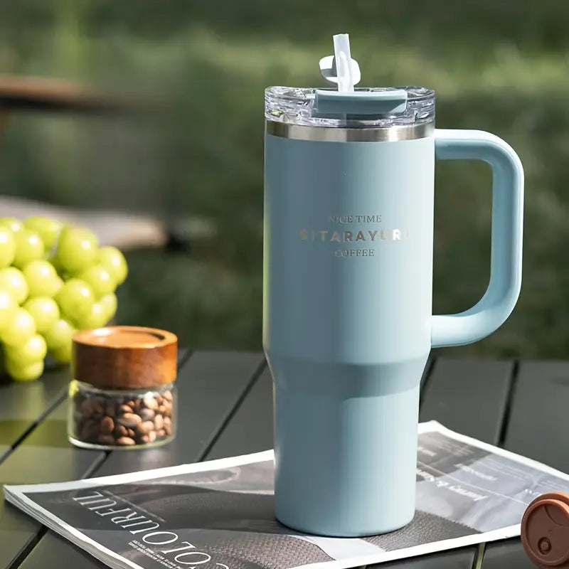 SITARAYURI tumbler 900 ml with lid, straw and handle and leafproof,tumbler with lid and straw Pakistan