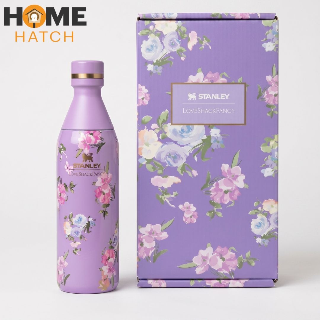 STANLEY x LoveShackFancy All Day Slim Bottle 16 OZ Happy Thoughts insulated stainless steel water bottle”