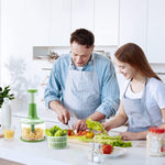 Salad Spinner & Chopper – Manual Vegetable Dryer, Fruit Basket & Salad Drainer with Bowl Strainer for Kitchen