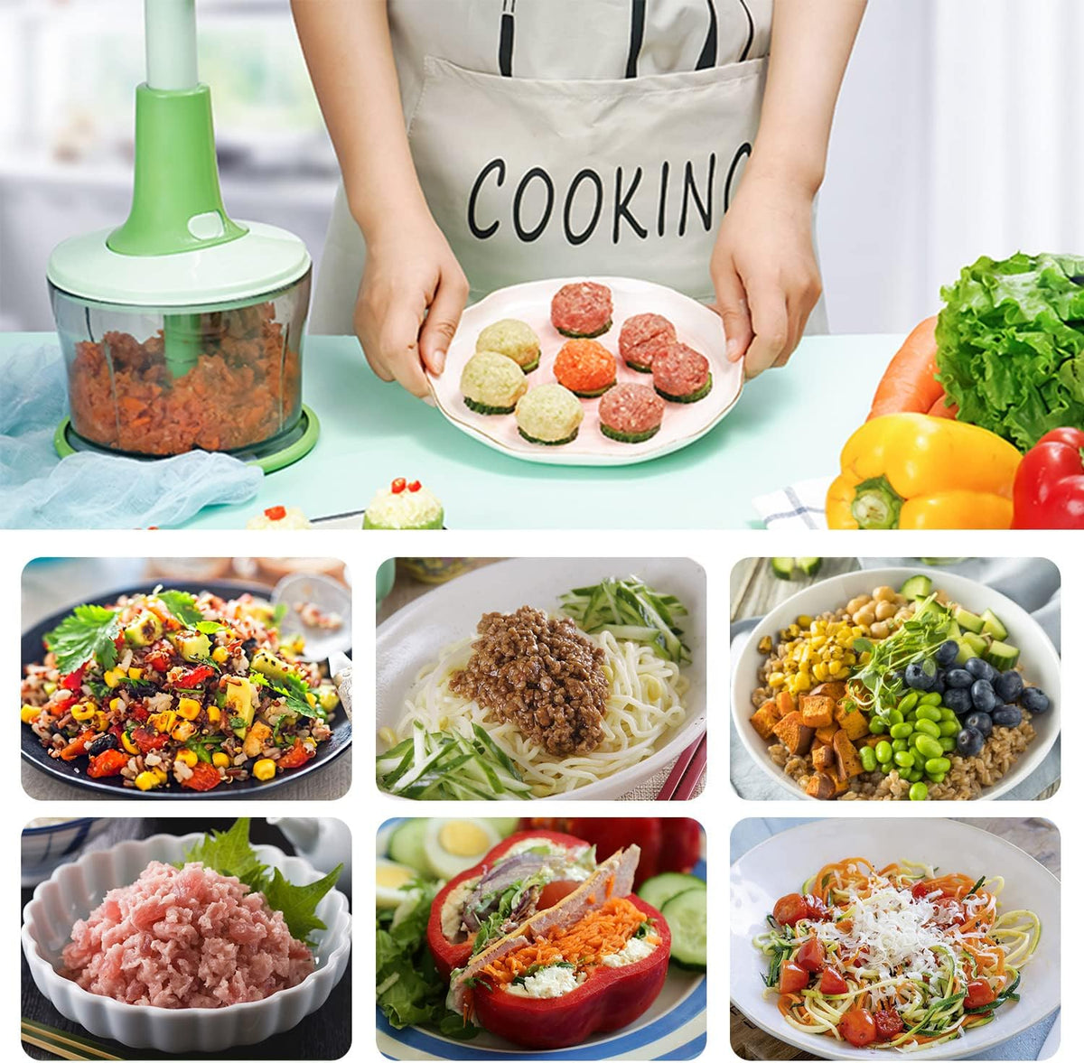 Salad Spinner & Chopper – Manual Vegetable Dryer, Fruit Basket & Salad Drainer with Bowl Strainer for Kitchen